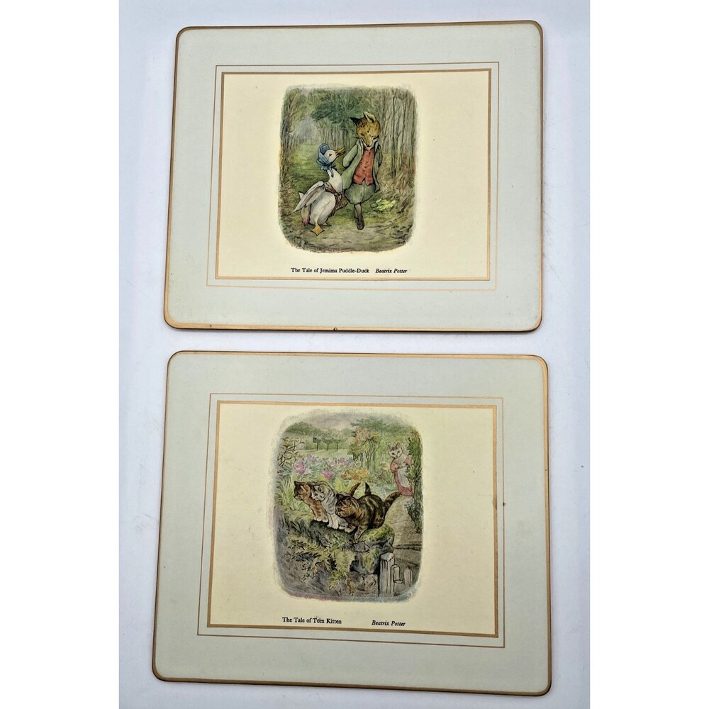 Beatrix Potter Placemats Set of 6 Lady Clare Matador 9.5" x 8" Melamine Cork - Picture 13 of 16